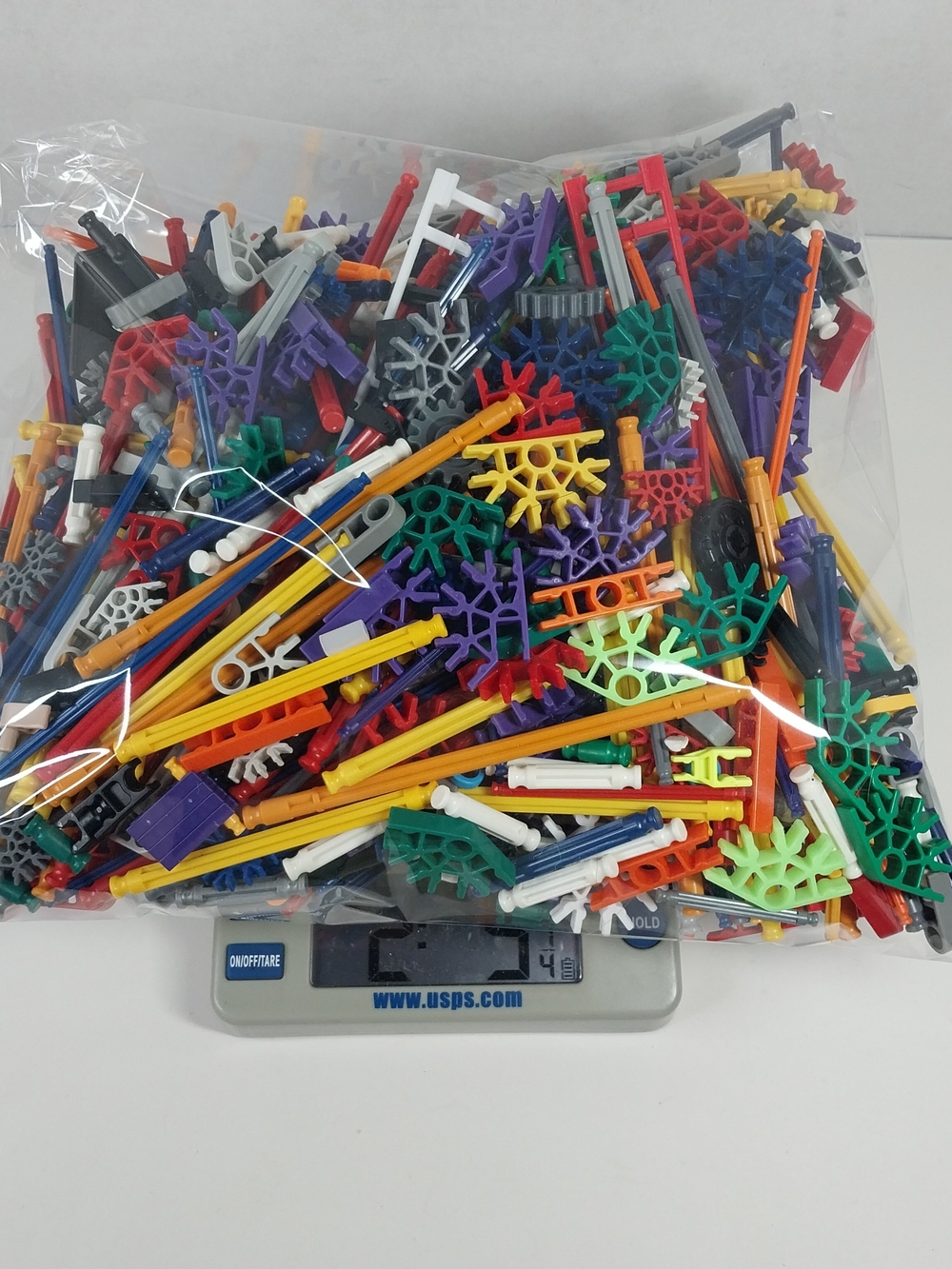 2.5lbs KNEX Rods Connectors Random Mixed Bulk Lot Small Parts Pieces K'NEX
